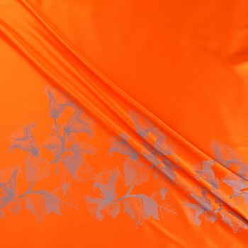 Jacq. cenefa floral 120cm naranja gris